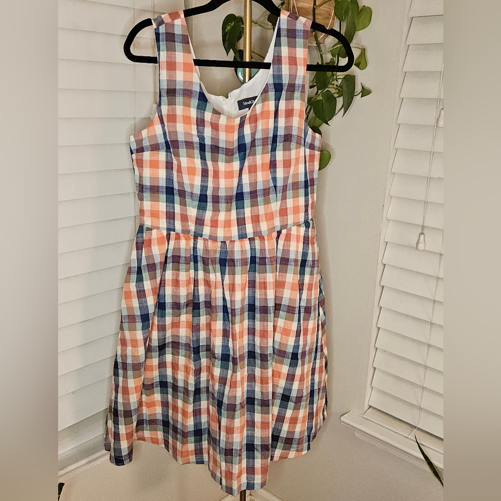 Modcloth Multicolor Plaid Midi Dress